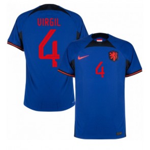 Netherlands Virgil van Dijk #4 Replica Away Stadium Shirt World Cup 2022 Short Sleeve